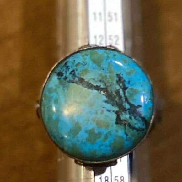 Vintage Sterling Silver Turquoise Statement Ring – Size 7.5 - Picture 5 of 10